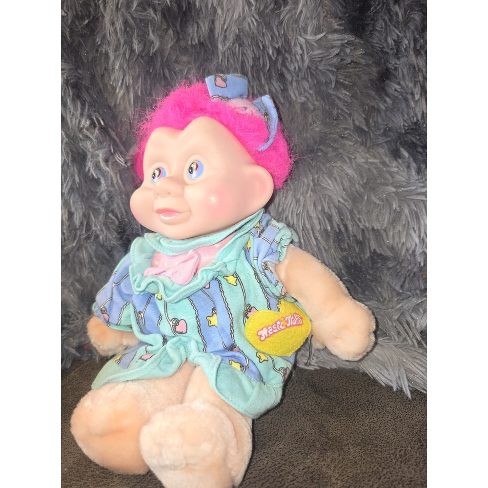 Magic Troll baby fairy troll 10"H 1991 Applause pink‎ hair & wings